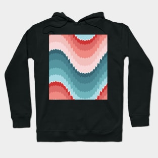 Bargello waves pattern pink and blue Hoodie